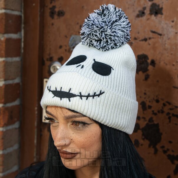 Nightmare Before Christmas Jack Skellington Face Knitted Hat | Blue Banana