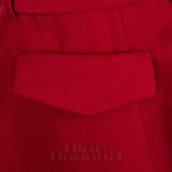 Blutendes Herz Roter Pelzkragenmantel | Vintage Mode
