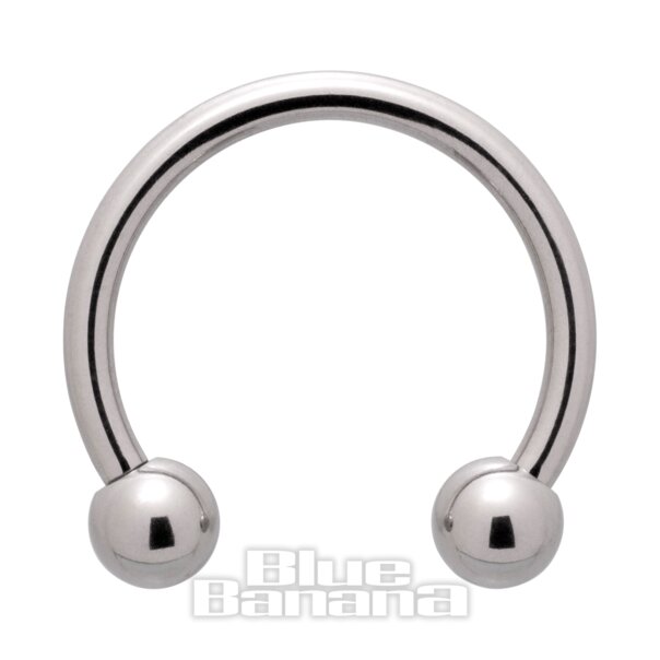 Barra circular de titanio pulido Blue Banana (plateada) | Joyería para piercings corporales