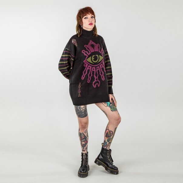 Banned Third Sight Jumper (Black) | Banned Alternative Clothing