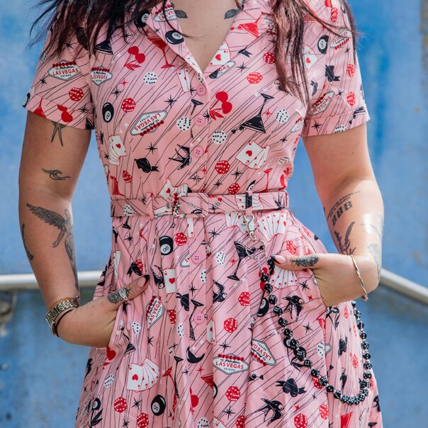 Banned Bella Viva Las Vegas Dress (Pink) | Alternative Fashion, Goth Clothing