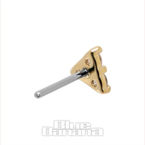Blue Banana 18K Gold Lab Diamond 3mm Threadless Top (Gold) | Blue Banana Piercing