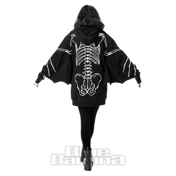Heartless Anatomy Bat Hoodie (Black) | Blue Banana