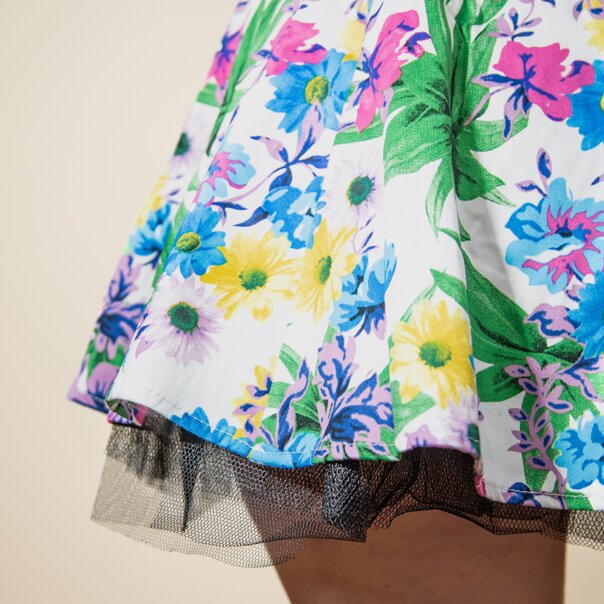 Hearts & Roses Summer Day Mini Dress (Multicolor) | Alternative Fashion, Goth Clothing