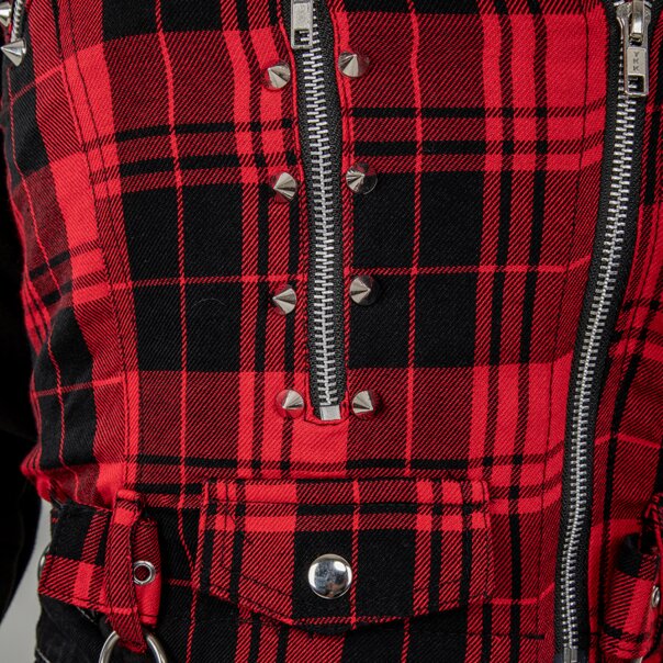 Heartless Evilyn Red & Black Check Jacket | Blue Banana UK
