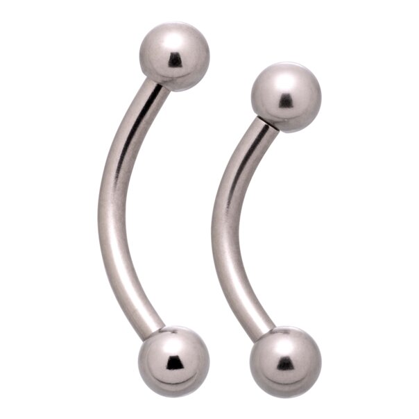 Blue Banana Surgical Steel Curved Barbell (Silver) | Body Piercing Jewellery