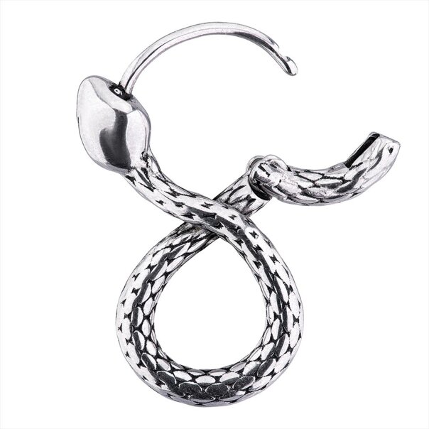 Piercing de oreja Blue Banana de acero quirúrgico con forma de serpiente (plateado) | Joyería para piercings
