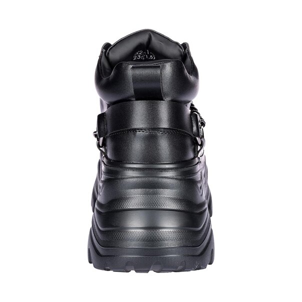 Bleeding Heart Skull Chain Trainers (Black) | Alternative Footwear