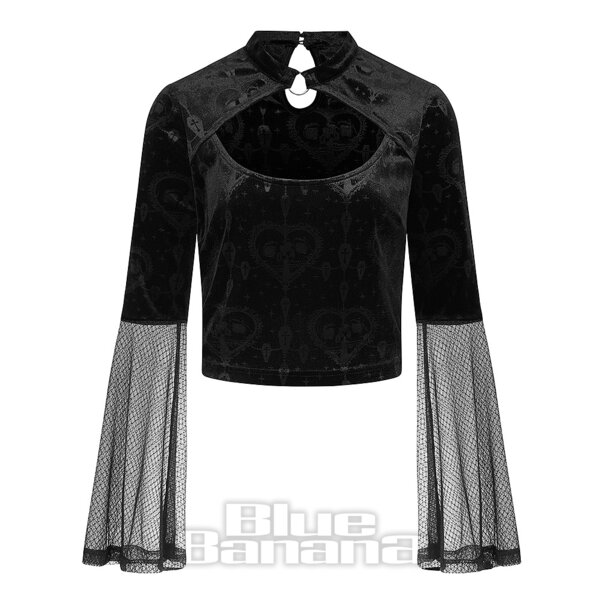 Banned Sedna Velvet Crop Top (Black) | Witchy Clothing