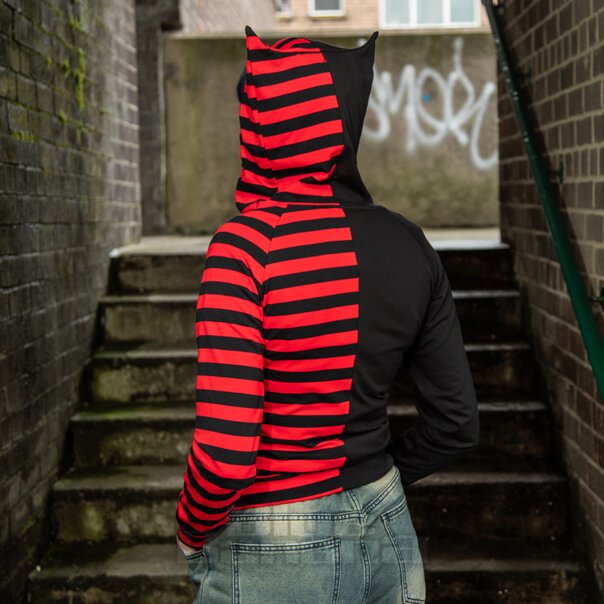 Banned Shiori Black & Red Front Zip Up Hoodie | Gothic Jumpers
