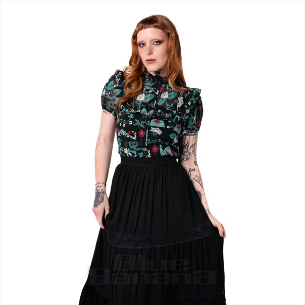 Hell Bunny Medea Blouse (Black) | Blue Banana