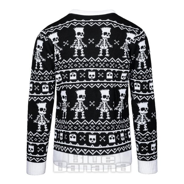 The Simpsons Official Bart Skeleton Jumper (Black/White) | Blue Banana