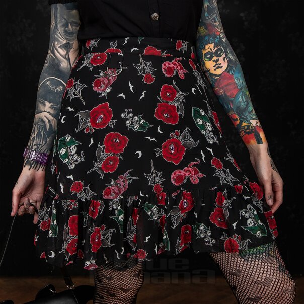 Hell Bunny Blooming Elle Skirt (Black) | Blue Banana