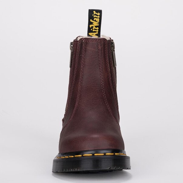 Dr Martens Chelsea 2976 Alyson Zip Grizzly Boots (Cherry) | Autumnal Dr Martens