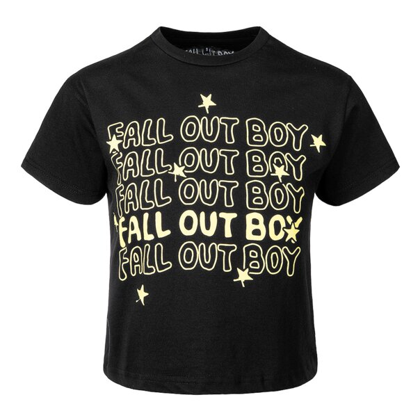 Fall Out Boy Repeat Crop T-Shirt (Black) | Cropped Band Tees