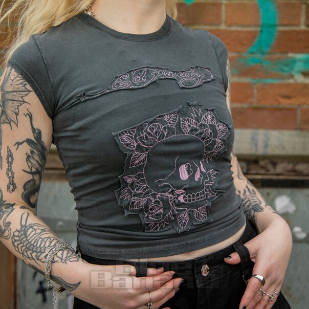 Ed Hardy Floral Skull T-Shirt (Black) | Graphic T-Shirts