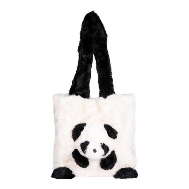 Blue Banana Fluffy Panda Bag (Black/White) | Alternative Accessories