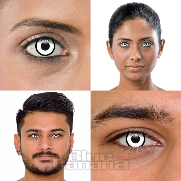 Manson 30 Tage wiederverwendbare weiße farbige Kontaktlinsen, Coloured Contacts UK