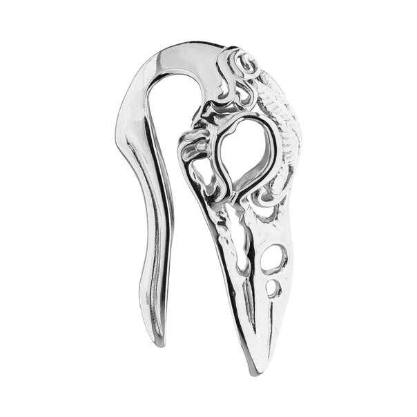 Blue Banana Threadless Surgical Steel Small Crow Ear Weight (Silver)
