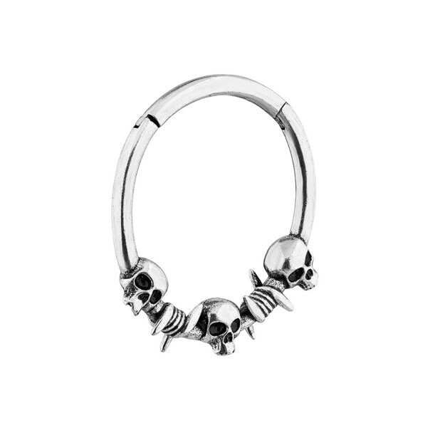 Blue Banana Surgical Steel Skulls Clicker (Silver/Copper) | Body Piercing Jewellery