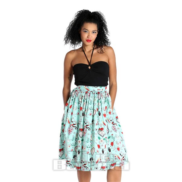 Hell Bunny Tijuana Skirt (Green) | Blue Banana