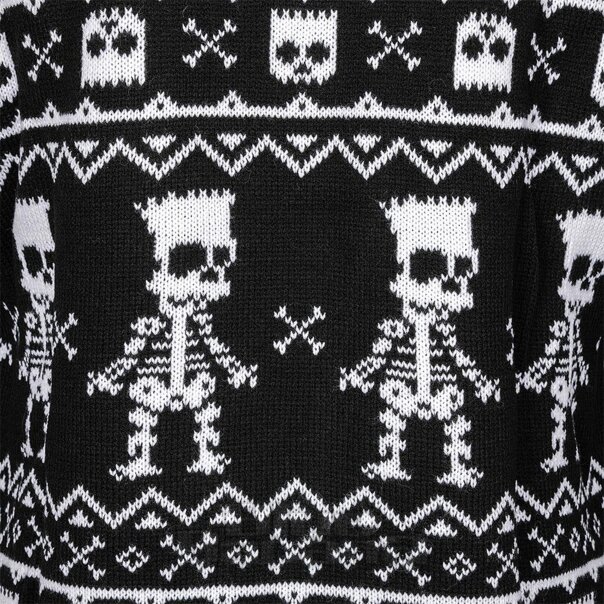 The Simpsons Official Bart Skeleton Jumper (Black/White) | Blue Banana