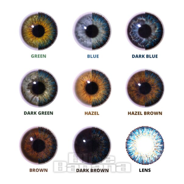Dusky Blue Contact Lenses, Natural Cosmetic Eye Lens