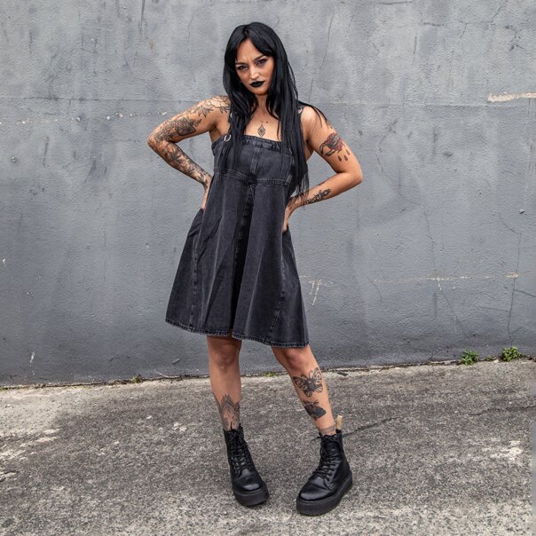 Ragged Priest Dilemma Dress (Charcoal) | Alternative Clothing