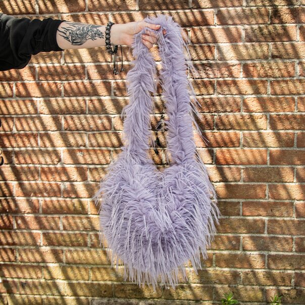 Blue Banana Long Fur Bag (Lilac) | Alternative Accessories