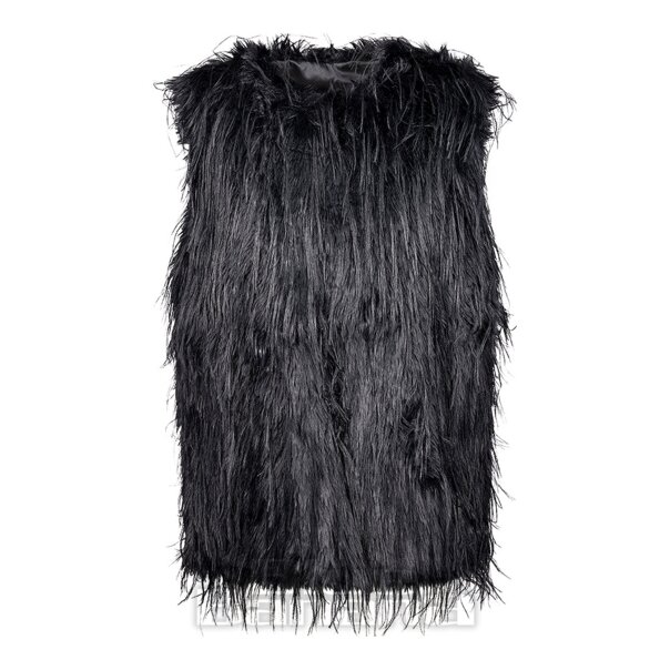 Blue Banana Faux Ostrich Gilet (Black) | Blue Banana
