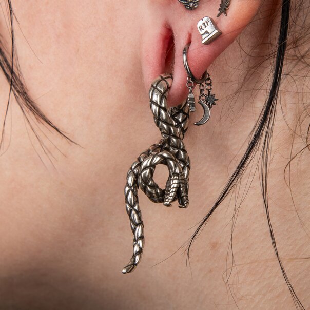 Blue Banana Surgical Steel Snake Ear Weight - Left (Silver) | Body Piercing Jewellery