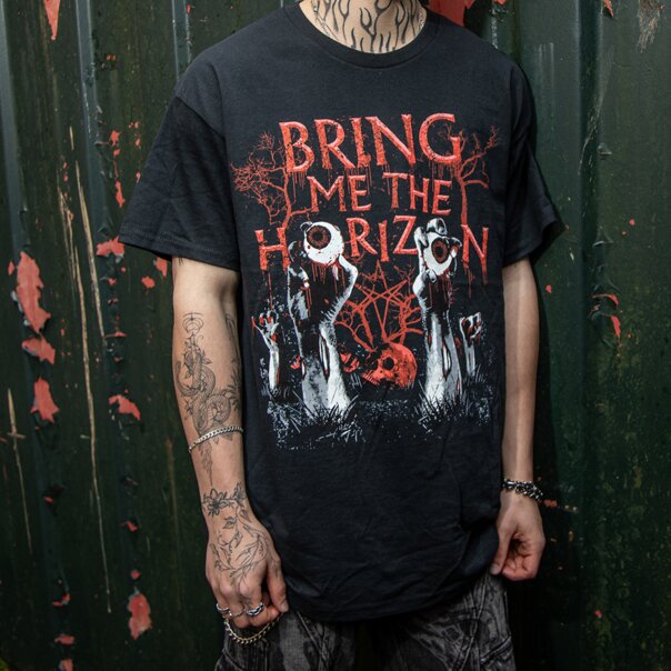 Bring Me The Horizon Official Graveyard Eyes T Shirt (Black) | Blue Banana