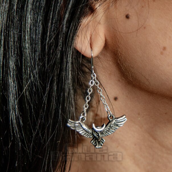 Alchemy Gothic Noctis Athena Earrings (Silver) | Blue Banana Accessories