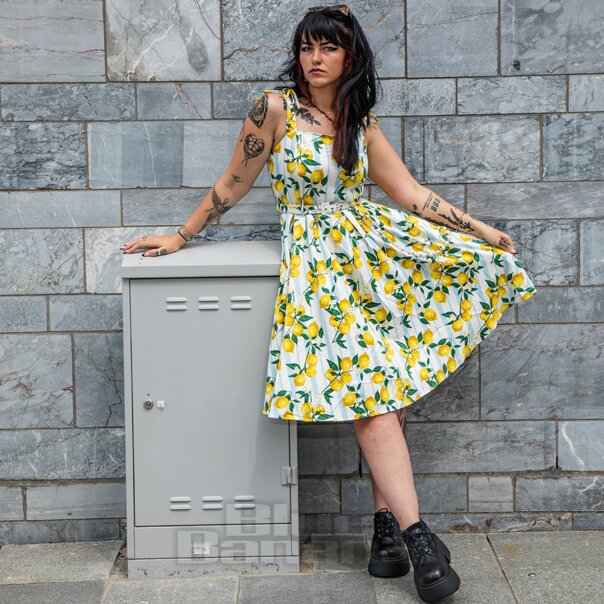 Banned June Lemon Dress (Multicolour) | Alternative Fashion, Goth Clothing