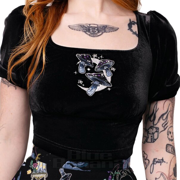 Hell Bunny Moonlit Top (Black) | Blue Banana