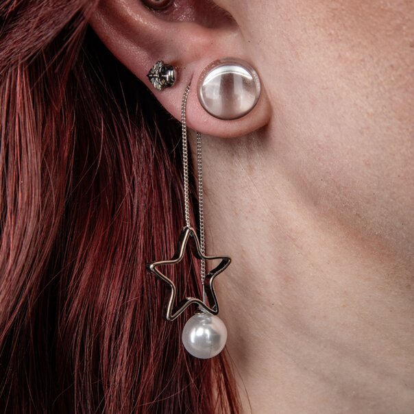 Blue Banana Star Rim Earrings (Silver) | Gothic Earrings