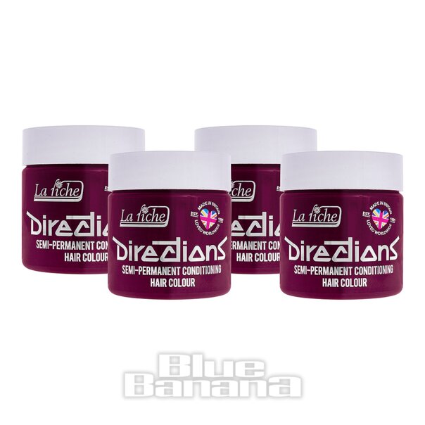 Tinte capilar de La Riche Directions Pack de 4 botes (Cerise Pink - rosa cereza)