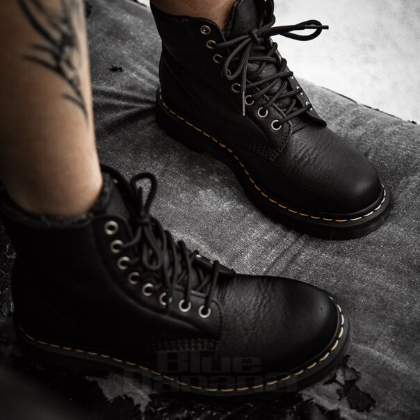 Stivali Dr Martens in pelliccia sintetica con colletto Pascal | Stivali Doc Martens in pelle