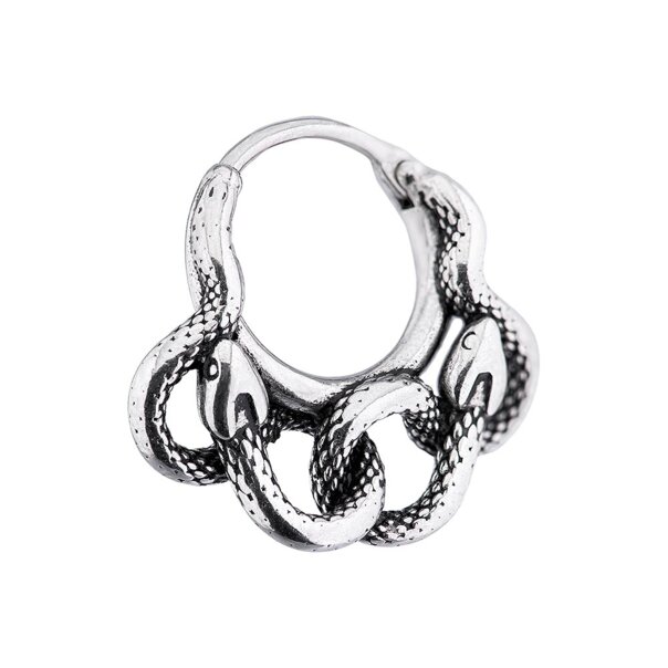 Ohrklicker mit Schlangenmotiv aus Chirurgenstahl von Blue Banana (Silber) | Piercingschmuck