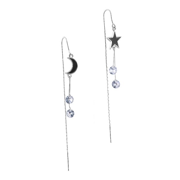 Orecchini a forma di banana blu, luna e stella (neri) | Orecchini gotici
