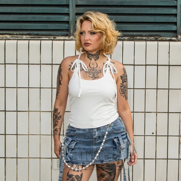 Ragged Priest Char Top (White) | Alternative Clothing