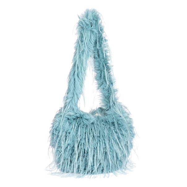 Blue Banana Long Fur Bag (Turquoise) | Alternative Accessories