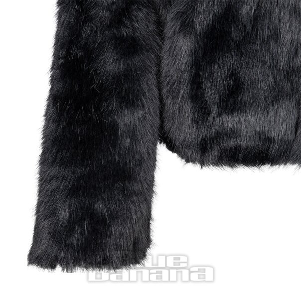 Blue Banana Militärjacke aus Kunstpelz (Schwarz/Silber) | Blue Banana