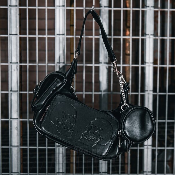 Banned Twin Terror Skull Handbag (Black) | Alternative Accessories