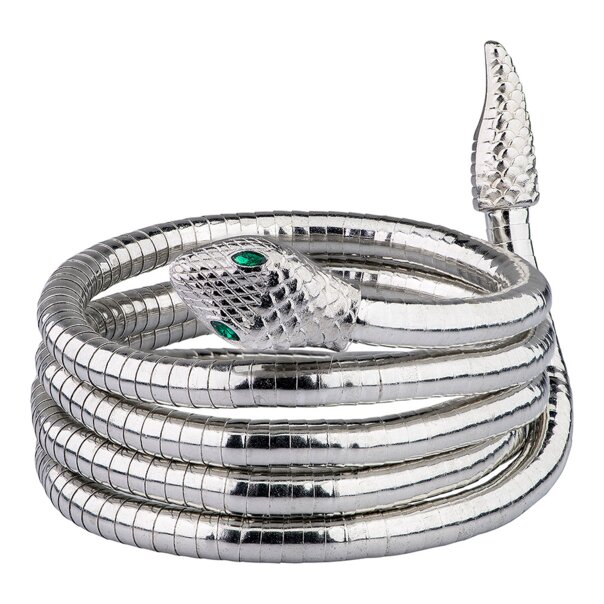 Blue Banana Wrapped Snake Bracelet (Silver) | Alternative Accessories