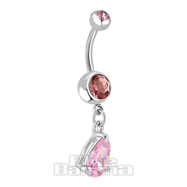 Drop Jewel Aqua Navel Bar Belly Bar Piercing Jewellery