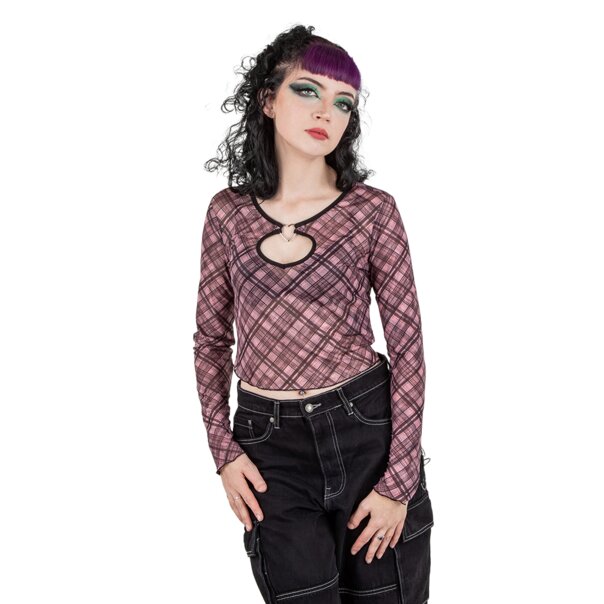 Banned Cupid Clash Mesh Top (Black & Pink) | Banned Alternative Clothing