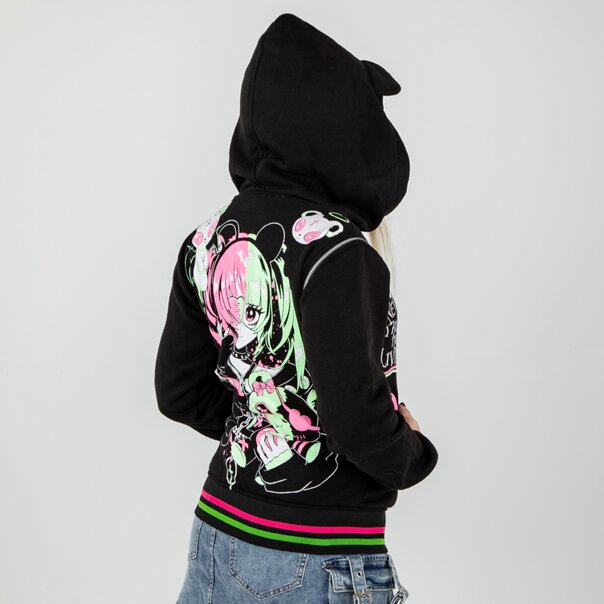 Heartless Hex Bear Varsity Jacket (Black) | Gothic Clothing