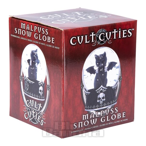 Nemesis Now Malpuss Snow Globe (Black) | Blue Banana