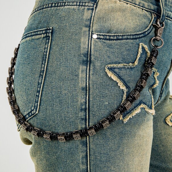Blue Banana Cross Cord Key Chain (Black) | Alternative Accessories
